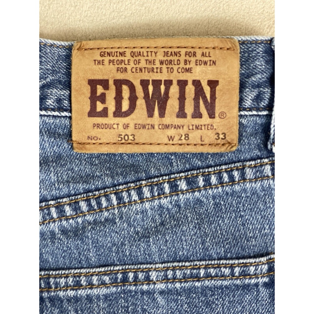 Edwin 503 Jeans Womens 28 Blue Medium Wash Straight Leg Denim Lot 11483-05 - Picture 10 of 12